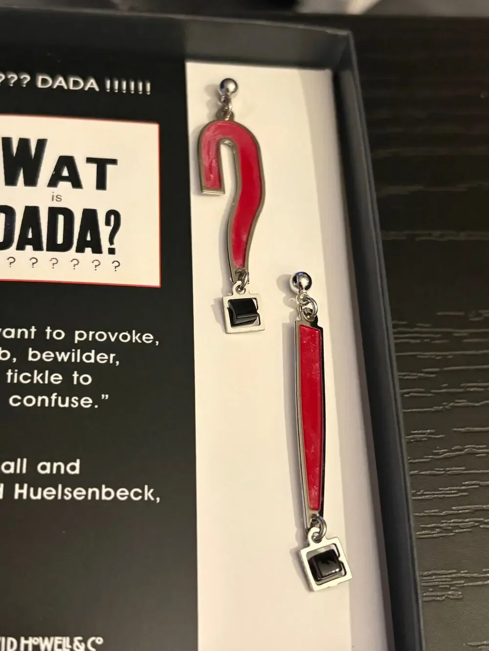David Howell & Co Dada Earrings, Question Mark Exclamation Point